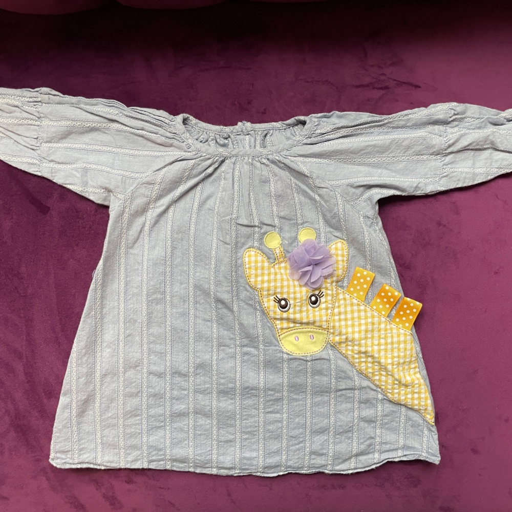 Girls 12 Month 100% Cotton Giraffe Dress